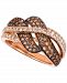 Le Vian Chocolate Diamond (7/8 ct. t. w. ) & Nude Diamond (1/2 ct. t. w. ) Crossover Ring in 14k Rose Gold