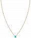 Argento Vivo Moonstone Solitaire 18" Pendant Necklace in Gold-Plated Sterling Silver (Also in Synthetic Turquoise)