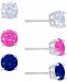 3-Pc. Set Lab-Created Multi-Sapphire Stud Earrings (4 ct. t. w. ) in Sterling Silver