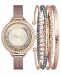 Inc International Concepts Women's Rose Gold-Tone Mesh Bracelet Watch 40mm & Bracelets Set, Created for Macy's