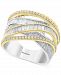 Effy Diamond Baguette Crossover Statement Ring (1-1/3 ct. t. w. ) in 14k Gold & White Gold
