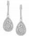 Diamond Teardrop Cluster Hoop Earrings (1/2 ct. t. w. ) in 14k White Gold
