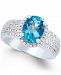 Blue Topaz (2 ct. t. w. ) and Diamond (1.8 ct. t. w. ) Ring in Sterling Silver