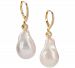 Nina Gold-Tone Crystal & Natural Baroque Pearl Drop Earrings