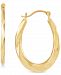 Oval Twist Hoop Earrings in 14k Gold
