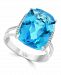 Lali Jewels Swiss Blue Topaz (11-7/8 ct. t. w. ) & Diamond (1/8 ct. t. w. ) Statement Ring in 14k White Gold