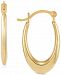 Polished Oval Hoop Earrings in 14k Gold