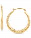 Textured Small Hoop Earrings in 14k Gold