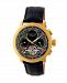 Heritor Automatic Aura Gold & Black Leather Watches 44mm