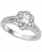 Diamond Floral Design Engagement Ring (1 ct. t. w. ) in 14k White Gold