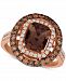 Le Vian Chocolate Quartz (1-9/10 ct. t. w. ), Nude Diamonds (1/3 ct. t. w. ) and Chocolate Diamonds (5/8 ct. t. w. ) Statement Ring set in 14k Rose Gold