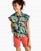 Style & Co Petite Printed Camp Shirt, Created for Macy's