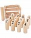 Natural Wooden Throwing Game-Complete Set, 12 Numbered Pins, Throwing Dowel, Carrying Crate-Outdoor Lawn Games For Adults and Kids by Hey! Play, 7.1" x 11.1" x 7.25"