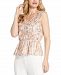 Adrianna Papell Petite Floral Embroidered Peplum Blouse