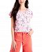 Style & Co Petite Pleated Floral-Print Top, Created for Macy's