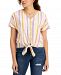 Style & Co Petite Cotton Printed Tie-Hem Top, Created for Macy's