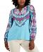 Jm Collection Petite Printed Keyhole Top, Created for Macy's