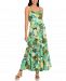 London Times Petite Braided-Straps Tiered Maxi Dress
