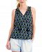 Style & Co Petite Printed Tassel-Tie Sleeveless Top, Created for Macy's