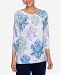 Alfred Dunner Petite Printed Studded Top