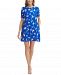 Jessica Howard Petite Printed Ruched-Sleeve Dress