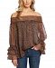 CeCe Petite Ruffled Off-the-Shoulder Top