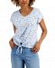 Style & Co Petite Tie-Front V-Neck T-Shirt, Created for Macy's