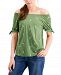 Style & Co Petite Printed Off-the-Shoulder Tie Sleeve Top, Created for Macy's