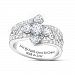 Living Words Women's Religious Sterling Silver Ring Featuring A Cross Design At Centre & Over 1 Carat Of Trinity White Topaz