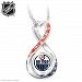 Edmonton Oilers(R) Forever Women's Rhodium Plated NHL Infinity Pendant Necklace Adorned With Team Logo And 15 Crystals In Team Colours