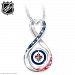Winnipeg Jets(TM) Forever Women's Rhodium Plated NHL Infinity Pendant Necklace Adorned With Team Logo And 15 Crystals In Team Colours