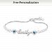 My Treasured Granddaughter Personalized Sterling Silver-Plated Bolo-Style Crystal Birthstone Bracelet Adorned With 10 Cultured Freshwater Pearls