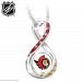 Ottawa Senators(R) Forever Women's Rhodium Plated NHL Infinity Pendant Necklace Adorned With Team Logo And 15 Crystals In Team Colours