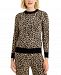 Charter Club Petite Leopard Crewneck Sweater, Created for Macy's