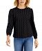 Charter Club Petite Heart-Button Blouse, Created for Macy's