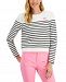 Charter Club Petite Striped Puff-Sleeve Top, Created for Macy's