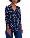 Charter Club Petite Printed Blouse, Created for Macy's