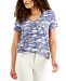 Style & Co Petite Cotton Camo-Print T-Shirt, Created for Macy's