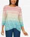 Alfred Dunner Petite Peachy Keen Ombre Knit Top