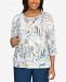 Alfred Dunner Petite Southern Charm Printed Knit Top