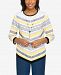 Alfred Dunner Petite Southern Charm 3/4-Sleeve Sweater With Necklace