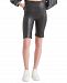 Black Tape Petite Faux-Leather High-Waist Biker Shorts