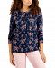 Style & Co Petite Cotton Floral-Print Top, Created for Macy's
