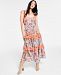 Inc International Concepts Petite Mixed-Print Tiered Dress, Created for Macy's