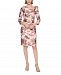 Jessica Howard Petite Asymmetrical-Neckline Floral-Print Dress