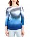 Charter Club Petite Printed Cotton 3/4-Sleeve Top, Created for Macy's