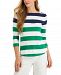 Charter Club Petite Striped Button-Shoulder Top, Created for Macy's