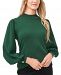 CeCe Petite Button-Trimmed Puff-Sleeve Sweater
