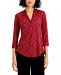 Charter Club Petite Plaid V-Neck Top, Created for Macy's