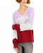 Style & Co Petite Colorblocked Cable-Knit Sweater, Created for Macy's
